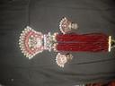 Regal Red Beaded Kundan Necklace Set with Earrings for Women photo review