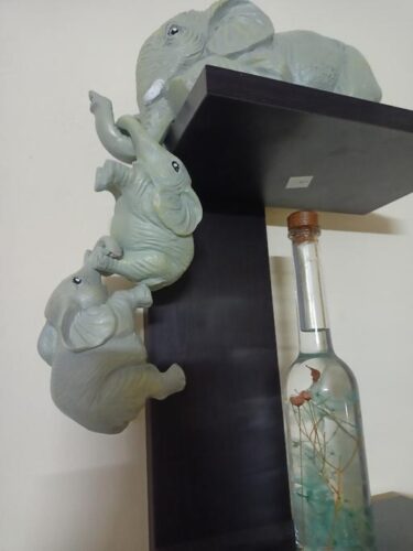 Resin Elephant Family Hanging Showpiece for Shelf, Wall & Table Décor photo review