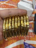 Traditional Gold-Plated Coil Kada Bangles Set photo review
