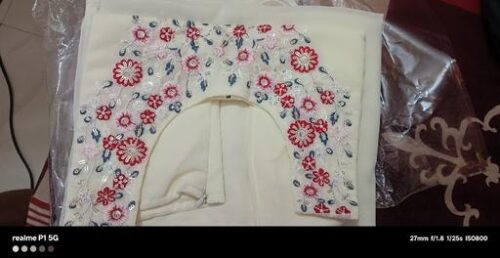 Graceful White Floral Indo-Western Co-Ord Set with Cape Dupatta photo review