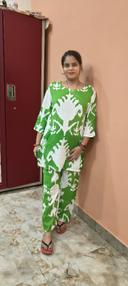 Green & White Abstract Printed Co-ord Set photo review