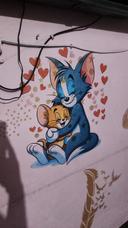 Tom and Jerry Hug Cartoon Wall Sticker for Kids photo review