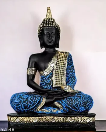 Black & Blue Meditating Buddha Idol for Home Décor