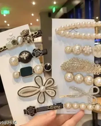 Elegant Pearl Hair Clips Set – Trendy Pins for Girls