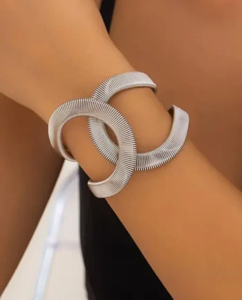 Oxidized Silver Spiral Cuff Bracelet for Women