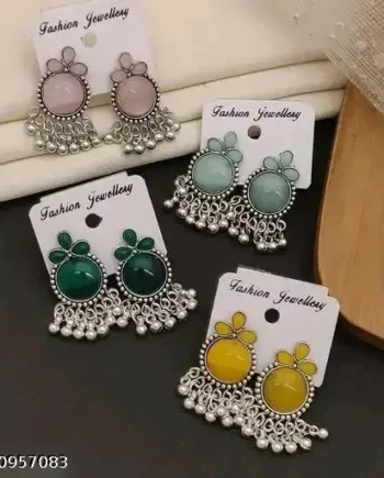 Stylish Oxidized Stud Jhumka Earrings Combo Set for Women