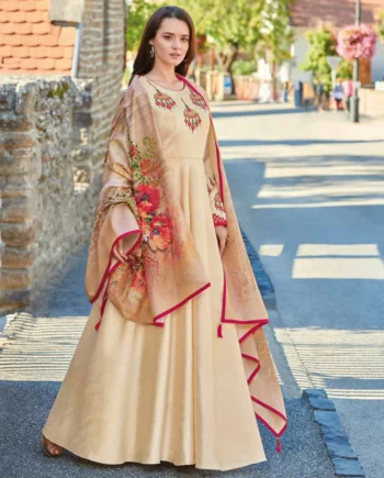 Embroidered Gown Suit