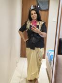 Black & Gold Indo-Western Drape Set for Women photo review