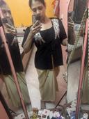 Black & Gold Indo-Western Drape Set for Women photo review