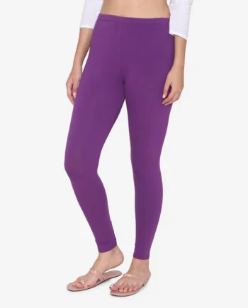 Imperial Purple Ankle-Length Leggings for Women
