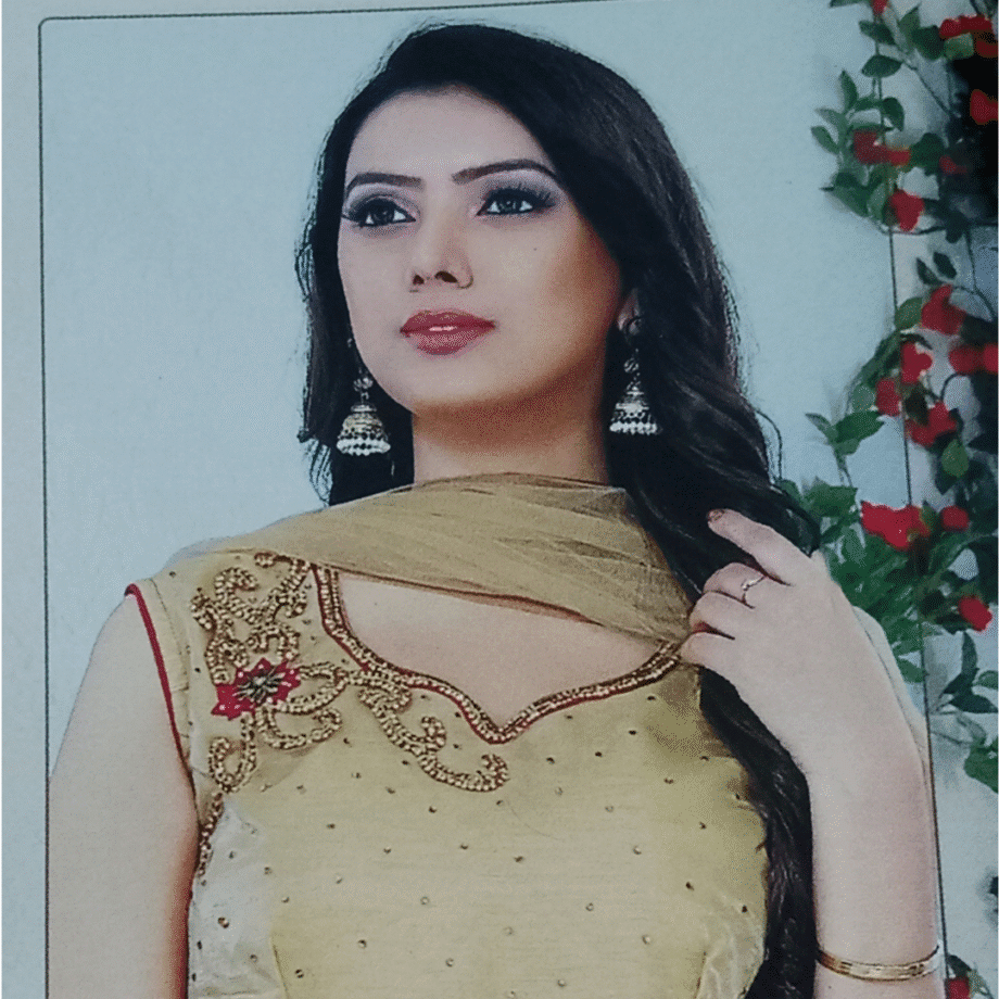 Golden & Pink Party Wear Gown with Dupatta & Leggings
