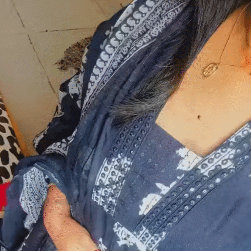 Navy Blue Floral Kurti Pant with Dupatta photo review